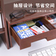 Upril Computer elevated desktop stand wooden elevated table multi-function office desktop keyboard storage monitor cushion laptop storage rack 5068 walnut color