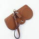 Xuansu Ins Sonnenbrille Tasche Echtes Cowhide Portable Brille Box Sonnenbrille Schutzhülle Süße Brille Clip Frauen Einfache Brille Khaki