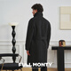 Full Monty [Trench Double-face Whisk] Cabinement en laine Business pour hommes et veste décontractée en laine à double poitrine mi-longueur gris foncé 50004 44