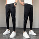 Feidi Sen Hosen für Männer Sommer dünne schlanke Passform und schlanke kleine Füße und Füße Casual Hosen für Jungen koreanische Stile Trendy Herrenhosen für Männer schwarz (kurzer Sommerstil) 31 (120-130jin [Jin gleich 0,5 kg])