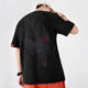 
VENSUP short-sleeved embroidered T-shirt for men and women Lotus Baize Heavy Industry Embroidery Pure Cotton Chinese Style Casual and Evergrande Couple T-shirt T723 Black XL (Suggested 136-155 Jin [Jin equals 0.5 kg])