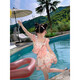 Qisiman girls swimsuit summer suit 2024 new split princess swimsuit swimsuit baby children fashionable and cute princess style (swimsuit + swimming trunk + swimming cap) 130