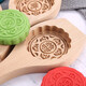 Haiyi Duo Wooden Baking Mold Steamed Bun Cake Mung Bean Cake Making Mooncake Mold Pastry Pumpkin Cake Steamed Bun Dessert Jixiang Yufu Wooden Mooncake Mold