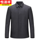 Hengyuanxiang middle-aged and elderly short wool windbreaker spring and autumn clothes for men casual loose jacket Daddy large size button wool jacket 9166 gray 2XL 185/54