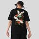 T-shirt brodé de Denon Suprême à manches courtes pour hommes et femmes Broile de mode chinois Plum Blossom Tendance destiné à couple National Trend T-shirt T733 Black M-Size (recommandé 95-115Jin [Jin est égal à 0,5 kg]))