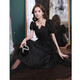 Seidler black evening dress for women's banquet, light luxury and noble French Hepburn style annual meeting vocal music test long style black XXXL (recommended 136-145 Jin Jin equals 0.5 kg)
