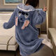 TULX large size pajamas 200Jin Jin is equal to 0.5kg Stitch Cartoon Autumn and Winter Coral Velvet Long Nightgown Couple Internet Celebrity Style Pajamas for Men Blue Stitch Unisex Style 2XL 170-200Jin Jin is equal to 0.5kg High Quality Velvet