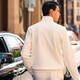 
Mr. Cloth zipper half high neck thickened cotton spring and autumn sweatshirt men's new long-sleeved T-shirt European and American style YS12176 Ivory white M (170)