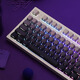 腹灵mk870pro黑莓侧刻机械键盘蓝牙有线无线客制化电脑游戏静音办公 【三模】白色面Pro+暗香侧刻 KTT酒红轴【麻将音】 87键