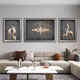 
Huaixue elephant living room decoration painting modern light luxury abstract sofa background wall hanging painting high-end elk triple mural JD15828 left and right 35*50 middle 70*50 texture oil canvas ps black frame