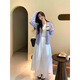 Vestido de primavera y otoño de Xuefei Lanqi para ropa para mujeres, un conjunto completo de 2025 NUEVO FIRMA LECHO PURE PURO SED SECURDE, Cárdigan púrpura + Vestido L [sugerido 110-125 Jin [Jin iguala 0.5 kg]]]