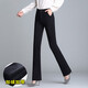 Jingluo Flare Hosen für Frauen im Herbst und Winter plus samt verdickte Anzughose für elastische hohe Taille, schlanke schlanke Hose für Frauen Casual Hosen 9885 Black Neun-Punkte Elastic Taille-Spring und Herbststil xxl xxl