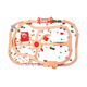 Yunya wooden train track set magnetic electric car head building block assembly June 1 Children's Day toy birthday gift 130 pieces airport train tracks gift