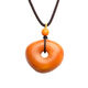 Chengyuanxiang CREORISETIN new customer instant discount natural old beeswax safety buckle pendant Russian raw stone dense wax ethnic style necklace sweater chain orange peel old wax safety buckle sweater pendant total rope length