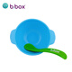 b.box Dr. Bei Saugnapf Schüssel Baby Silikon ergänzende Lebensmittelschale Löffel Set Kindertraining Schüssel Anti-Fall-Geschirr Meerwasser Blau
