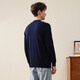 Komon Boca 2024 Herbst- und Winter neuer trendiger vertikaler Woll-Strickjacke für Männer V-Ausschnitt dickes Strick-Top mit blauem Top xl