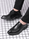 Woodpecker leather shoes men's Korean style business autumn and winter casual breathable British odor-proof inner height-enhancing formal wear wedding groom shoes black 9928 38 - Top ten brands of brand flagship genuine off-code special price shoes