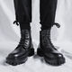 Martin Boots Herumn Herumn Neue Herrenschuhe Arbeit Schuhe wasserdichte Kleidung-resistente Arbeitsschutz dicker Sohle hohe Top-Stiefel Casual Lederschuhe Trend ZQ01 Black 40