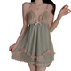 Sexy Unterwäsche rein sinnliche Mesh Pyjamas plus Brustpolster, die Nachthemd und Robe Frauen für Heimkleidung Anzug Rollenspiel P3886 Green (Shorts) l