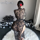 Manyan sex underwear supplies sexy pajamas open vagina without taking out perspective tight small breasts sm shame couple stimulating black 9766
