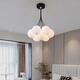 
Grand View Garden (DGY) simple living room chandelier creative bedroom lamp moon bubble hanging line lamp cartoon planet chandelier Zhongshan lamp 001O 9734 black 7 head three color white ball 12cm