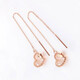KZD Old Phoenix Gold Store Model Russian Korean Style Brushed Love Earrings 18K Rose Gold Color Gold Light Luxurious Temperament Lady Love Ear Wire Rose Gold Pair
