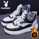 Playboy (PLAYBOY) women's shoes winter warm shoes women's plus velvet cotton shoes women's mid-high top sneakers women's sneakers women's 1539 pink 35