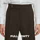 
FULL MONTY loose wool suit pants for men business casual high waist Naples trousers [Global Customized Home Series] Dark Brown 6995 36