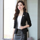 Woodpecker with skirt short small suit for women 2025 spring and autumn new slim waist professional suit small man jacket formal black L recommended 110-120 Jin Jin equals 0.5 kg