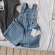 Weilai children's overalls summer new style girls' baby fashionable denim strap shorts little girl versatile casual pants children's strap shorts 100cm