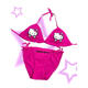 Couir noir en cuir noir HELLOKITTY HALTER LABLE de cou poitrine poitrine bikini fille chaude de maillot de bain Sous-vêtements Sous-vêtements 834 ensemble en deux pièces, une taille unique