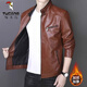 Woodpecker (TUCANO) Veste en cuir Veste pour homme 2025 Nouveau printemps, automne et hiver Veste en cuir de moto en velours Veste pour homme 609 Noir XL 120-140Jin Jin équivaut à 0,5 kg