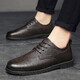 Nuevos productos para zapatos para hombres zapatos de cuero casual Versión coreana para hombres zapatos formales para hombres Versátiles zapatos de suela plana 9920 caqui 40