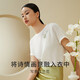 金三塔基础打底衣女真丝中式印花上衣小衫YSFDA701 丝白8229 XL