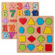 Lettres numériques Panneau de planche à capture à la main Puzzle d'éducation précoce en bois 2 à 6 ans Puzzle Puzzle Toys Baby Digital Puzzle Log [Letters + Graphics]