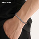 Miss JuJu boutique pt950 pure platinum bracelet for men, platinum wolf head bracelet, domineering and high-end jewelry for men, weighs 28.48g, is 16cm long, and is about 6.2mm thick.