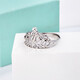 Yuan Shengfu's new PT950 crown imitation diamond platinum ring, women's platinum ring, adjustable, live and shiny, 3.50g