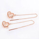 KZD Old Phoenix Gold Store Model Russian Korean Style Brushed Love Earrings 18K Rose Gold Color Gold Light Luxurious Temperament Lady Love Ear Wire Rose Gold Pair