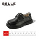 Belle shoes for boys leather shoes cowhide student performance shoes for boys performance shoes for spring and autumn single shoes for middle-aged children black 34