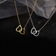 Double Ring Heart Shape 2021 New Simple Necklace Women's Clavicle Chain Women's Niche Design Internet Celebrity Ins Style Jewelry Gift M1337 Double Heart Necklace Gold
