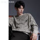Peacebird Herren Round Neck Pullover Herbst Herbst Lose Vollversion Jacquard bestickter Pullover Männer Black (Big Bun) M.