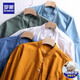 
ROMON stand collar cotton shirt men's long-sleeved spring and autumn jacket Korean style middle-aged and young slim-fitting Oxford-spinned collarless shirt men [two-piece] 702 blue + 703 gray size 42