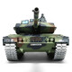 Henglong allemand Tiger Metal Remote Control Tank Automobile Modèle alliage Véhicule Alloy's Children's Toy Launch Smoking Sounter Effet Boy 3889 Leopard Professional Edition (Metal) 1800mAh Batterie (25 minutes de conduite)