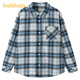 Balabala Boys' Shirt Children's Long Sleeve 2025 New Autumn Clothes Girls Plaid Jacket Same Style in Shopping Malls Blue and White Tone 00481 90