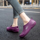 Fashionable Japanese rain boots for women, short rain boots for outdoor work, waterproof non-slip shoes, rubber shoes, flat-soled pull-on shoes, purple 36