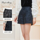 pinkmary粉红玛琍短裤女2022秋季新款黑色中高腰时尚提花裤装PMALW2601 黑色 XS