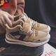 Huili men's shoes for men's summer two cotton shoes for men's plus velvet thickened warm shoes 2025 new high-top sports dad shoes for men's khaki plus velvet 41 (255mm)