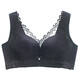 Large thin underwear for women with large breasts, small vest bra without steel rings, stable and anti-sagging sexy lace bra, black 698 36/80B (bc tcp 0.5cm)