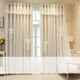 Ruiba Cream Style Curtains Blackout Beige Girly Bedroom Bay Window Double Layer Douyin Internet Celebrity Princess Style Fantasy Cloth and Gauze Integrated with Curtain Head - Not Hollow Cream Color Width 2.0*Height 2.7-Hook Type One Piece Height Adjustable