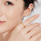 Lukfook Jewelry Gold Ring Broken Ice Solid Gold Ring Price No. 11 - Approximately 2.13 grams